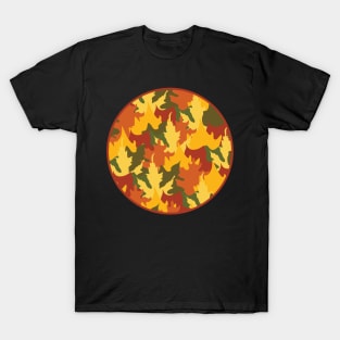 Autumn Leaves Camouflage Style Design T-Shirt